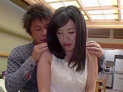 cute teen getting her nipples sucked off by her man