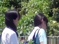 Uniformed Asian Sluts Pee Outdoors
