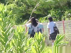 Uniformed Asian Sluts Pee Outdoors