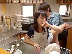 House wife fucked from behind in kitchen - Nana Nanaumi petite milf ass