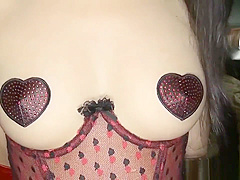 Eri Kitami in Red Satin Gloves