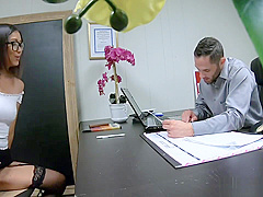 Asian teen applicant fucked during 1st day of work