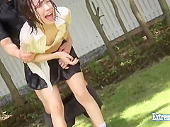 Idol School Ambushed Outdoors Rough Sex Deep Throat Piston