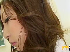 Japanese Teacher Catches Her Student 18+ Masturbating In The Classroom And Sucks His Cock - Brunette Babe
