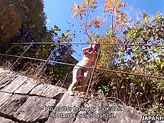 Maki Hojo, Vaginal Toys And Hojo Maki - Japanese Brunette, Is Naked And Masturbating Outdoo