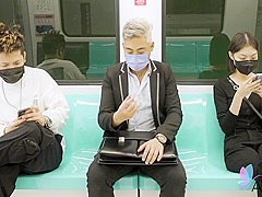 Yuli Gets Fucked By An Invisible Man On The Train