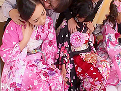 Jav Group Sex With 3 Sexies Geishas Wirh Kimono Fucked By 3 Hard Cocks Samurais