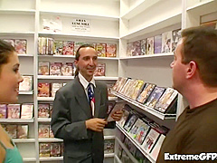 Asian Look Cock Slut Fucked Hard In Sex Shop