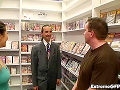 Asian Look Cock Slut Fucked Hard In Sex Shop