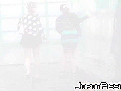 Stunning Japanese Brunettes Pissing Themselves Outdoor