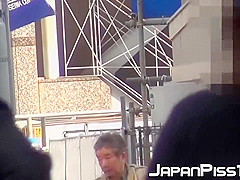 Stunning Japanese Brunettes Pissing Themselves Outdoor