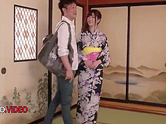 Maya Kawamura - Kimono Babe Fucked Hard And Made To Swallow Big Time
