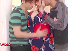 Naughty Japanese Beauty Gives Hot Blowjobs To Two Men - Kaori Maeda And Maeda Kaori