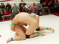 Erotic Lesbian Wrestling Gangbang With Angel Allwood, Daisy Ducati And Vanessa Leon