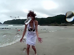 Asuka Ishihara In The Blowjob Is On The Beach And The Fuck Is At Home