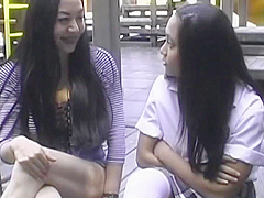 Young, Attractive Brunette Is Captivated By Asian Lesbian Milf, Who Then Arranges A Threesome With Her