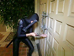 Hot Asian Ninja Gets Caught and Ties Up Cop In Office Chair and Fucks Him