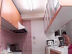 Pleasing Asian bitch slobbers over his balls before fucked