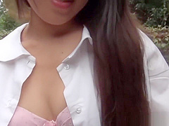 Asian teen gets pounded outdoors