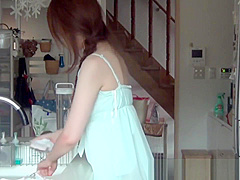 Japanese hottie solo toying her pussy