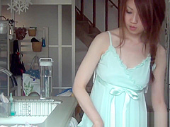 Japanese hottie solo toying her pussy