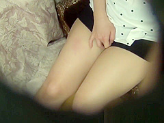 Horny Japanese teenager flicks bean