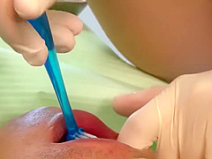 dentist wear the mask & gloved handjob