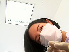 dentist wear the mask & gloved handjob