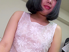 Horny Amateur Japanese Milf Opens Hairy Cunt For Fucking