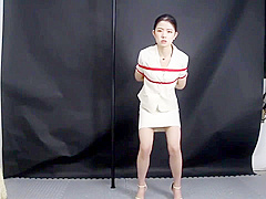 Chinese Cutie Suspended And Experienced Vibrator