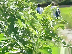 Japanese teens gush pee outdoors