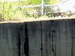 Japanese teens gush pee outdoors