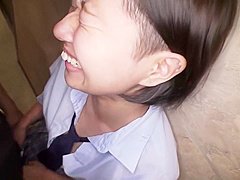 Japanese Slut In Uniform Licking Butt