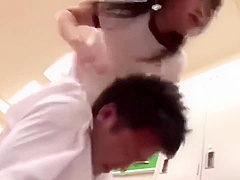 Sexy Asian Schoolgirl Facesitting and Assjob (censored)