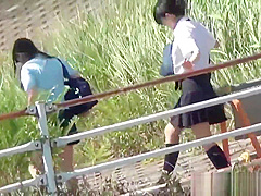 Japanese teens urinating outdoors