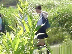 Japanese teens urinating outdoors
