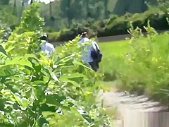 Japanese teens urinating outdoors