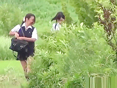 Japanese teens urinating outdoors