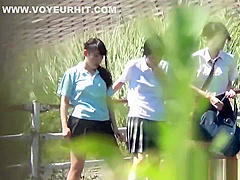 Japanese teens urinating outdoors