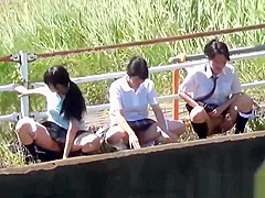 Japanese teens urinating outdoors