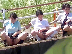 Japanese teens urinating outdoors