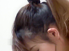 Spied on asian babe fingerfucks herself